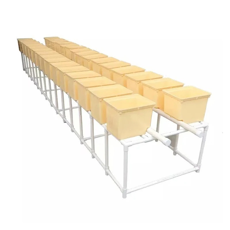 ถังปลูกไฮโดร dutch bucket 1 รูใหญ่ สีครีม