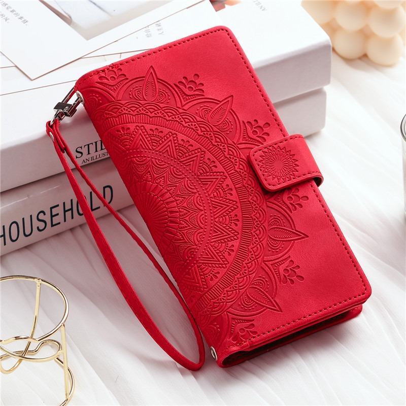 เคส Samsung Galaxy A52/A52 5G/A52s 5G#เคสฝาพับหนัง PU ลายดอกไม้มีช่องซิป Zipper Wallet Luxury Phone Bag Case