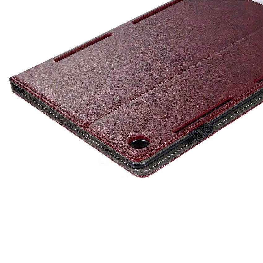 Case Huawei MediaPad M5 Pro 10.8 นิ้ว #เคสฝาพับหนัง PU มีที่สวมนิ้ว Wallet Stand Leather Cover Shell with Elastic Band