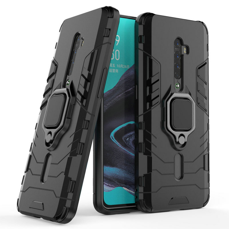 Case OPPO Reno 2F #เคสฝาหลังพลาสติกแข็ง +TPU Hybrid Case มีแหวนสวมนิ้วโลหะ