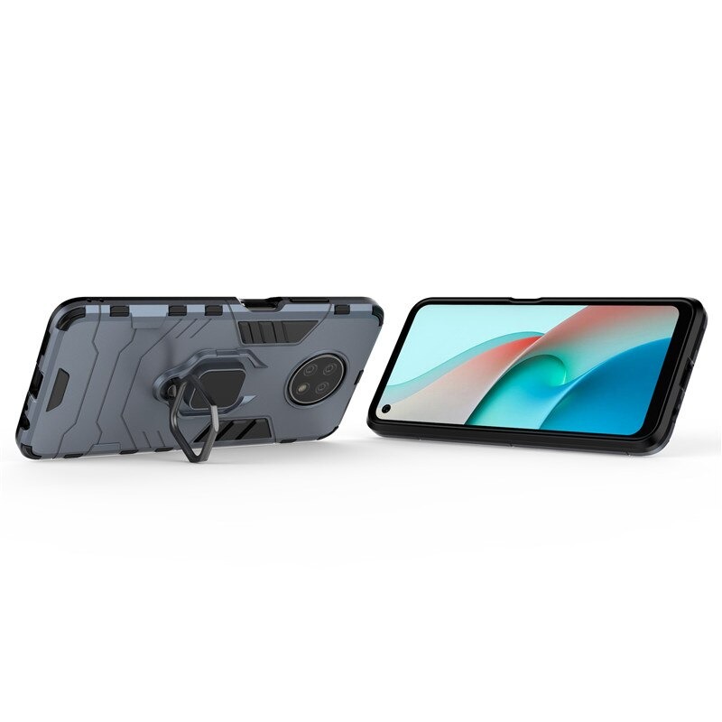 เคส Redmi Note 9T 5G #เคสฝาหลังพลาสติกแข็ง +TPU Hybrid Case มีแหวนสวมนิ้วโลหะ