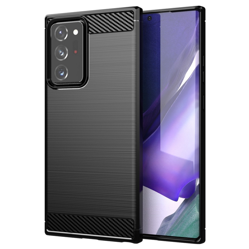 เคส Samsung Galaxy S20 Ultra / S20 Ultra 5G #เคสตกแต่งคาร์บอนไฟเบอร์ ผิวขัดแปรง Brushered TPU Back Case