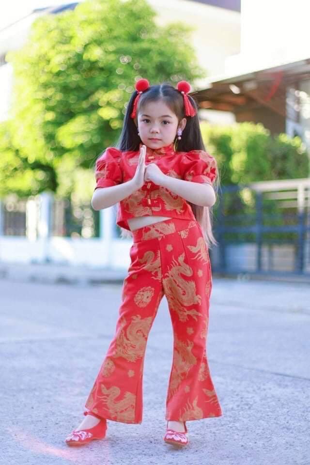 ชุดตรุษจีนเด็กหญิงแบบกางเกง