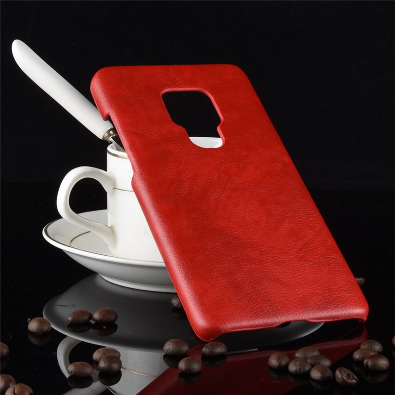 เคส Huawei Mate 20 X #เคสฝาหลังพลาสติกแข็งเคลือบหนัง PU ลายผิวลิ้นจี่ Litchi Skin Leather Coated