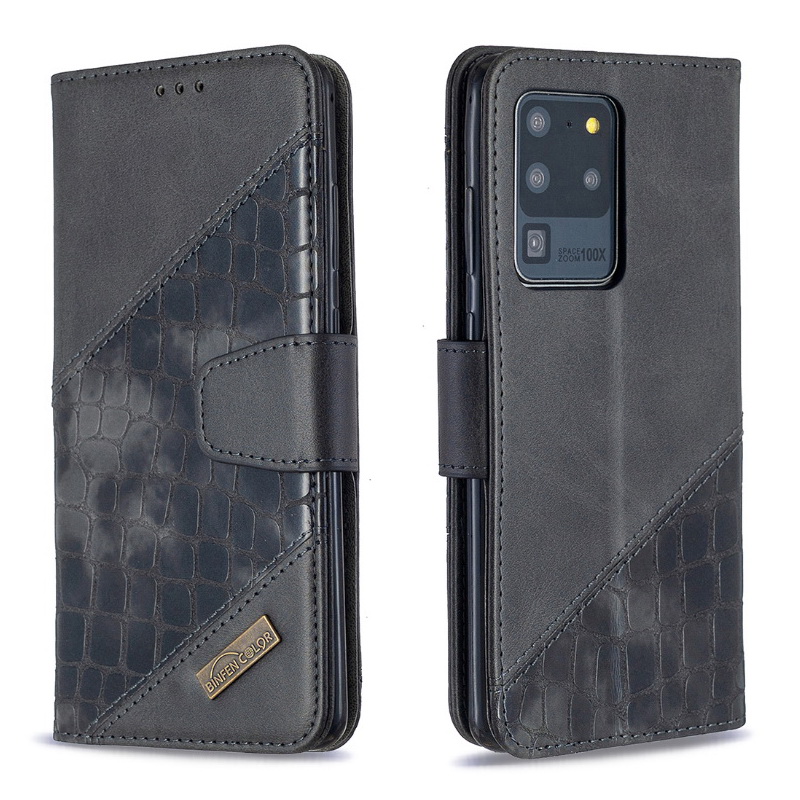 เคส Samsung Galaxy Note 20 / Note 20 5G #เคสฝาพับหนัง PU ลายนูนมีช่องเสียบบัตร Luxury Crocodile Texture Wallet Emboss Leather Stand Phone Case