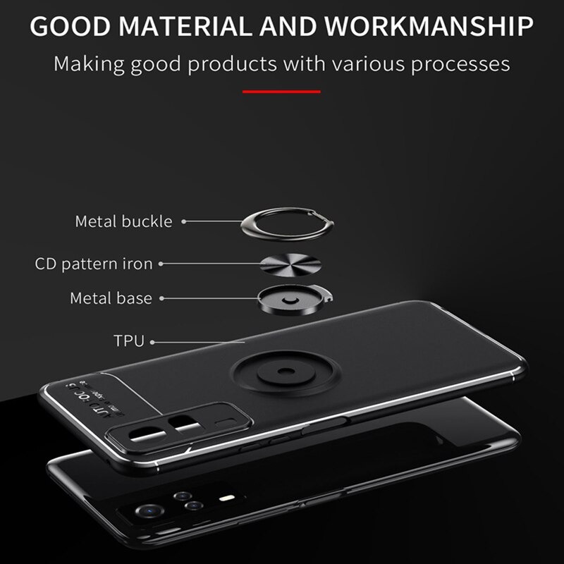 เคส Vivo Y31 2021 #เคสฝาหลัง Soft TPU Finger Ring Kickstand (แผ่นโลหะแบบ Built-in) Soft TPU