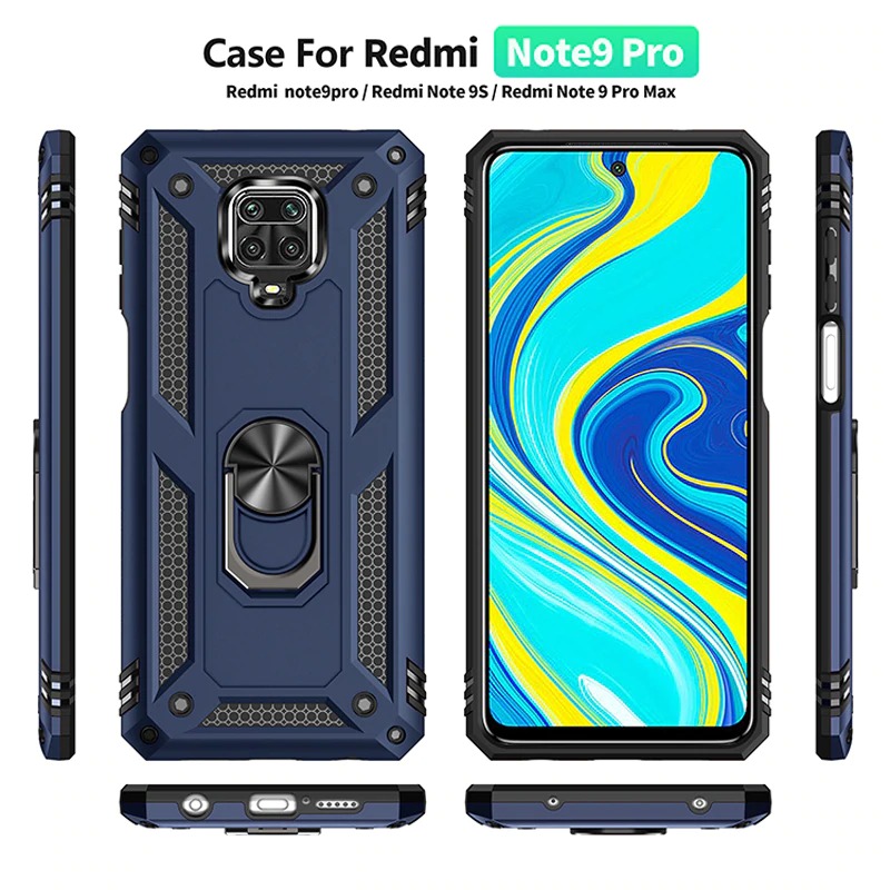 เคส Redmi Note 9 Pro/Redmi Note 9S #เคสฝาหลัง Hybrid TPU+PC มีแหวนสวมนิ้ว