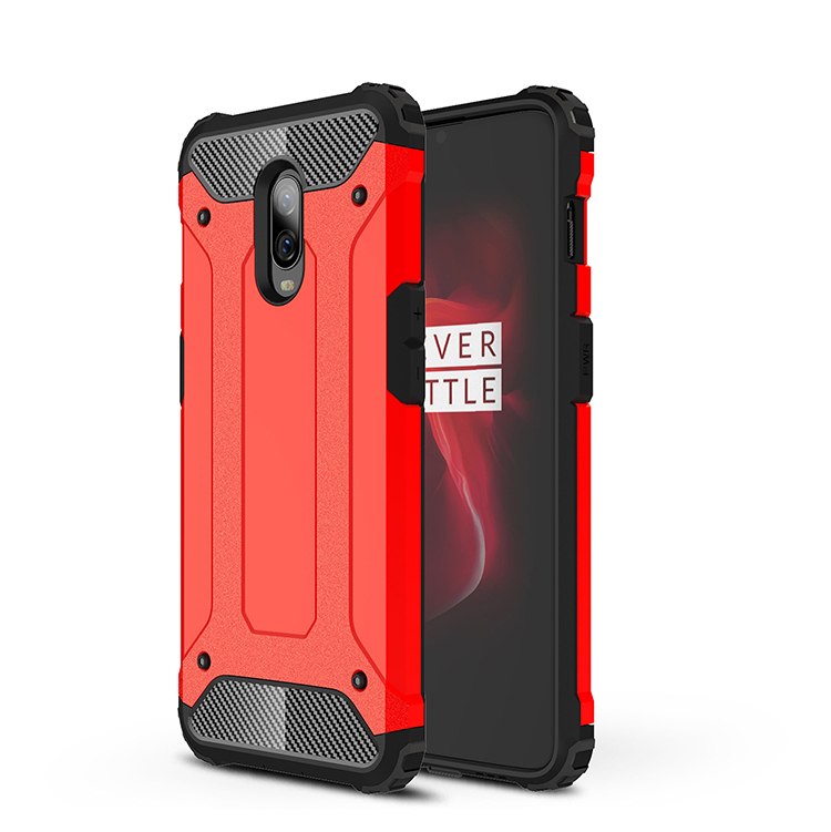 เคส OnePlus 6T #เคสฝาหลังเกราะป้องกัน ไฮบริด พลาสติก+TPU สีสันสวยงามทันสมัย