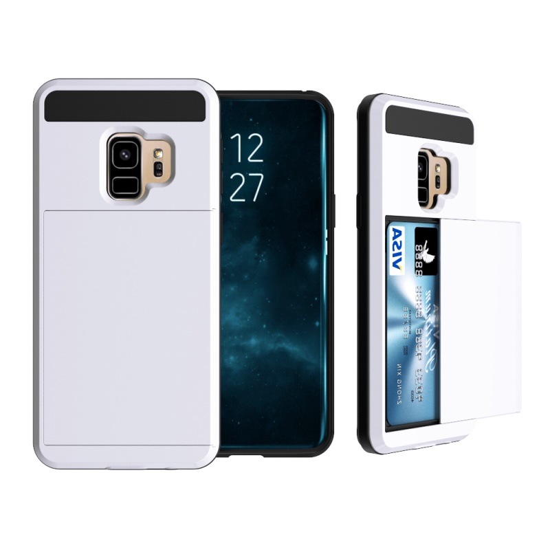เคส Samsung Galaxy S9 G960 #เคสฝาหลัง Sliding Card Holder PC+TPU