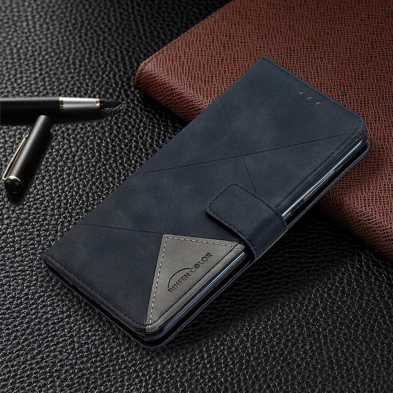 เคส Xiaomi 13 #เคสฝาพับหนัง PU มีช่องเสียบ ID บัตรอื่นๆในตัว Geometric Pattern Leather Card Holder Protective