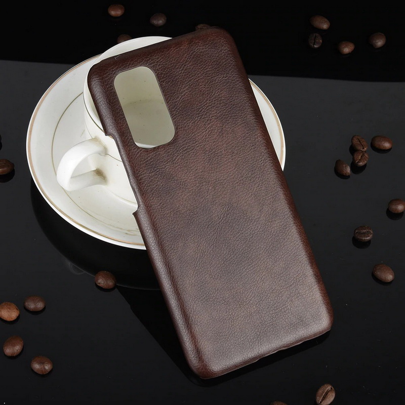 เคส Vivo V19 #เคสฝาหลังพลาสติกแข็งเคลือบหนัง PU ลายผิวลิ้นจี่ Litchi Skin Leather Coated