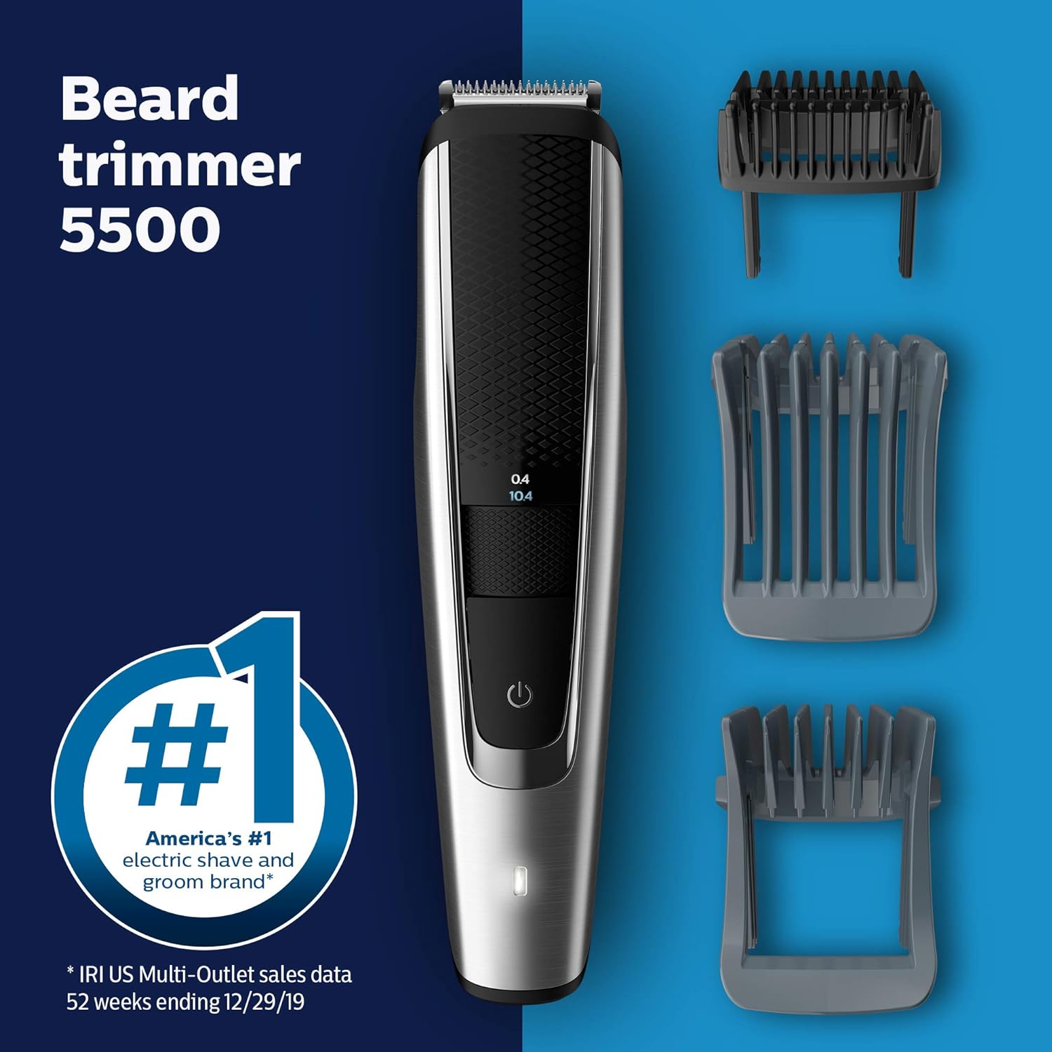 Philips® Norelco Beard and hair Trimmer Series 5500 BT5511/49 ปัตตาเลี่ยนไฟฟ้า สำหรับใบหน้าและผม