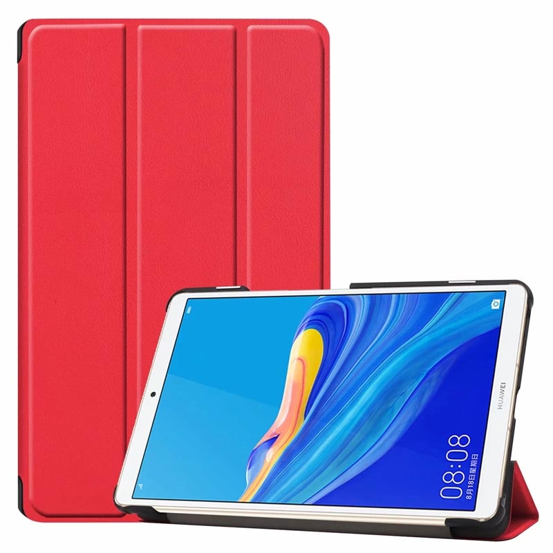 Case Huawei MediaPad M6 8.4 #เคสฝาพับหนัง PU แบบ 3 พับ Tri-fold Stand Leather Smart Tablet