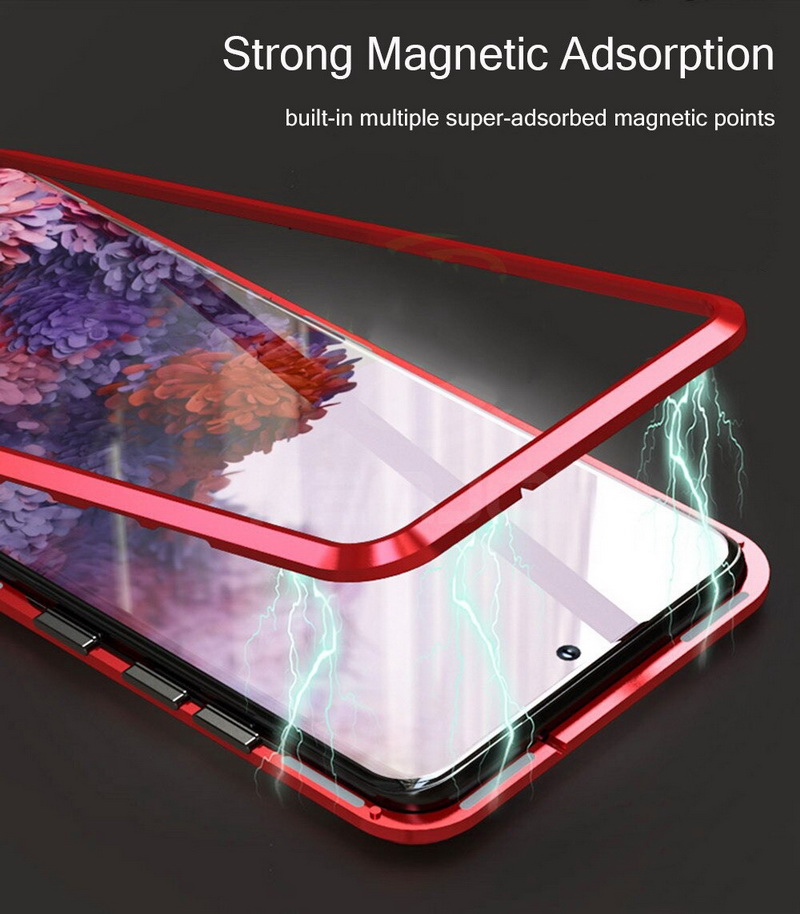 เคส Redmi Note 9 Pro/Redmi Note 9S #เคสฝาครอบกระจกขอบโลหะดูดซับแม่เหล็ก Fully Protection Magnetic Adsorption Glass Metal Phone Protective