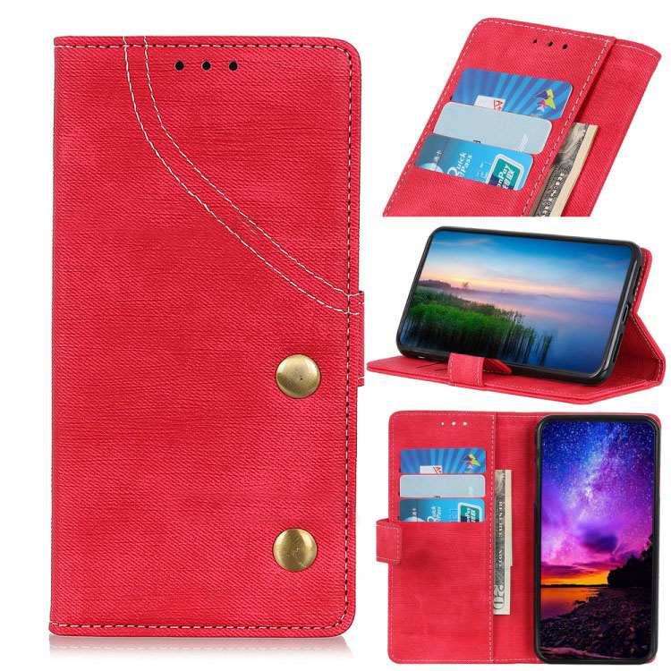 เคส Samsung Galaxy A10 #เคสฝาพับหนัง PU ผิวยีนส์ผ้ากระเป๋าสตางค์ Jeans Cloth Wallet Stand Leather