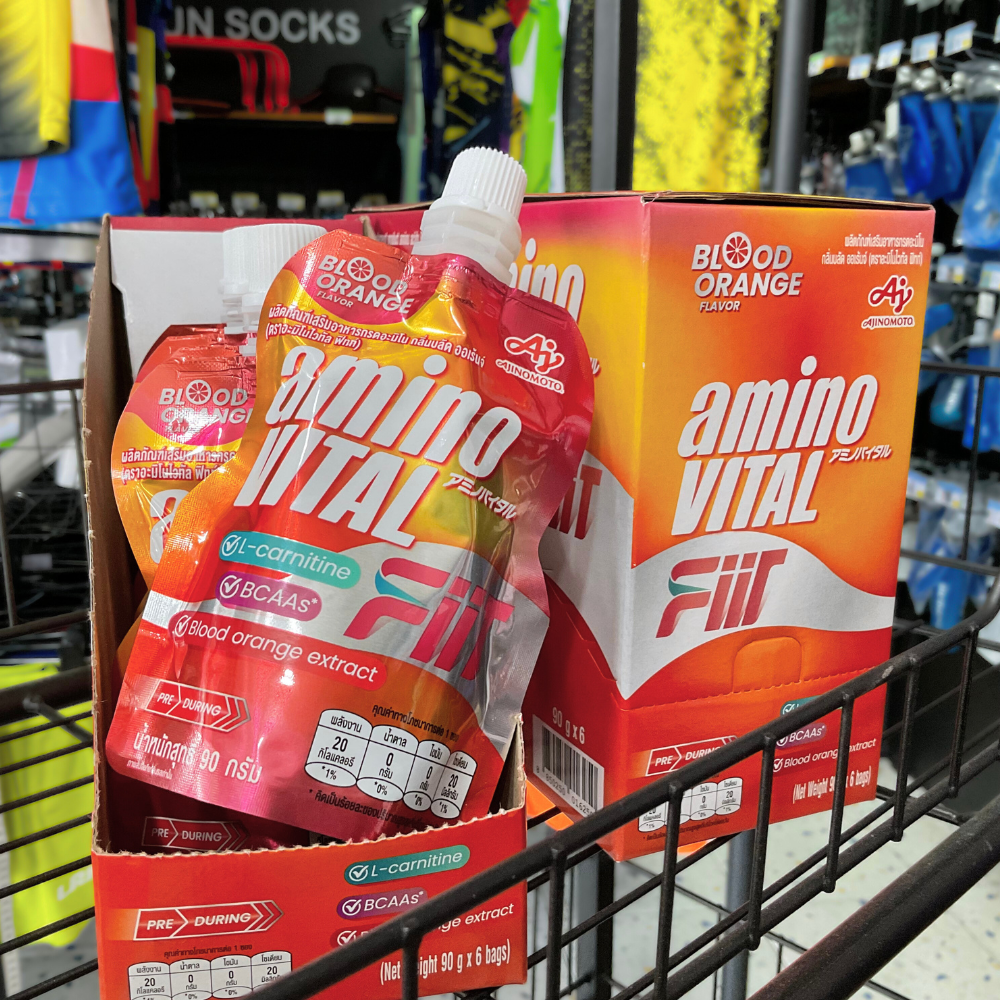 AminoVITAL FIIT เจลพลังงานรูปแบบใหม่ 90 กรัม พกพาสะดวก ทานง่าย รสชาติอร่อย กลิ่นบลัด ออเร้นจ์ (Z08)
