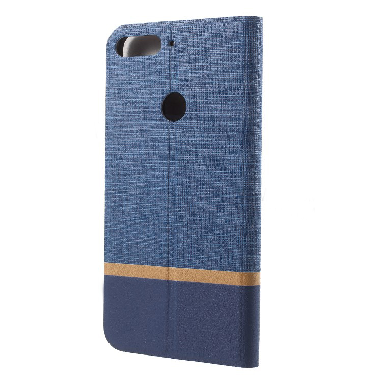 Case Honor 7C / Enjoy 8 /Y7 Prime (2018) #เคสฝาพับหนัง PU ออกแบบสี Contrast ปกเสริมด้วยแผ่นเหล็กคุณภาพดี
