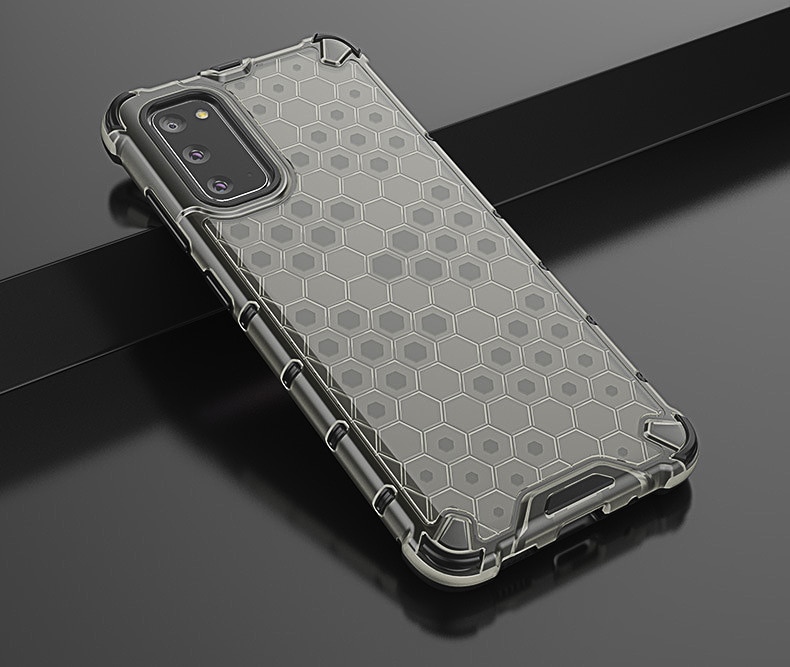 เคส Samsung Galaxy S20 #เคสฝาหลังกันกระแทก Honeycomb Shock Absorber TPU + PC + Silicone Hybrid