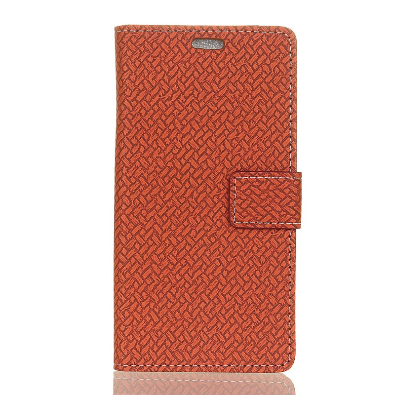 Case Xiaomi Mi A2 #เคสฝาพับแบบกระเป๋าสตางค์หนัง PU ลายถักทอ