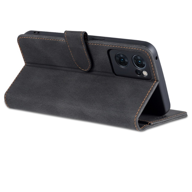 เคส OPPO Reno 7z 5G #เคสฝาพับหนัง PU แบบกระเป๋าสตางค์ Retro Matte Leather Wallet