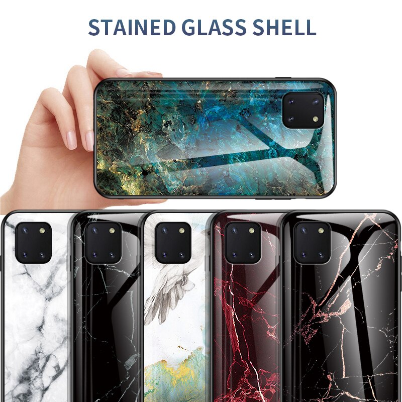 Case Samsung Galaxy Note 10 Lite #เคสฝาหลัง Gradient Color ลายหินอ่อน Glass + PC + TPU Hybrid Case