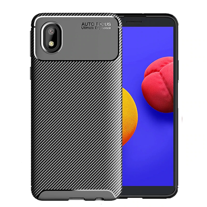 Case Samsung Galaxy A01 Core #เคสฝาหลังนิ่ม Carbon Fiber Anti-drop TPU Protection