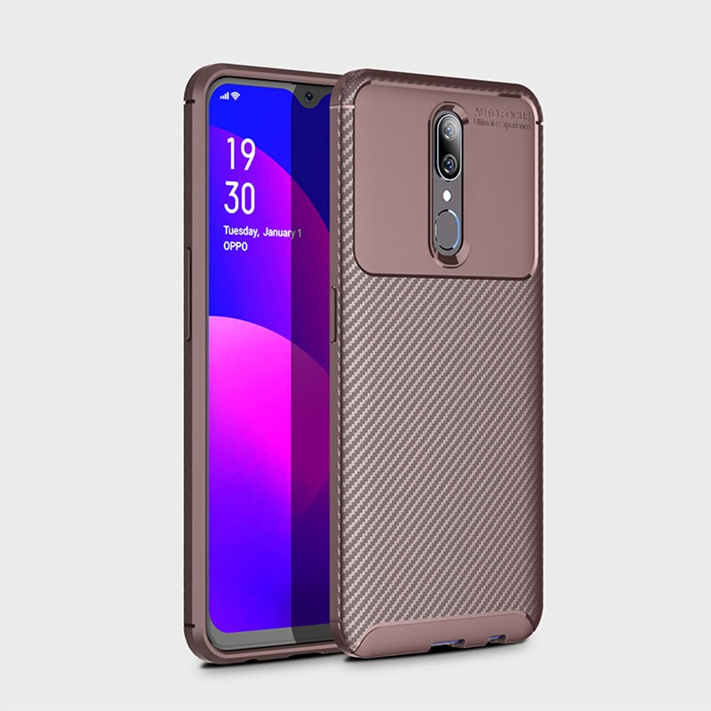 เคส OPPO F11 #เคสฝาหลังนิ่ม Carbon Fiber Anti-drop TPU Protection