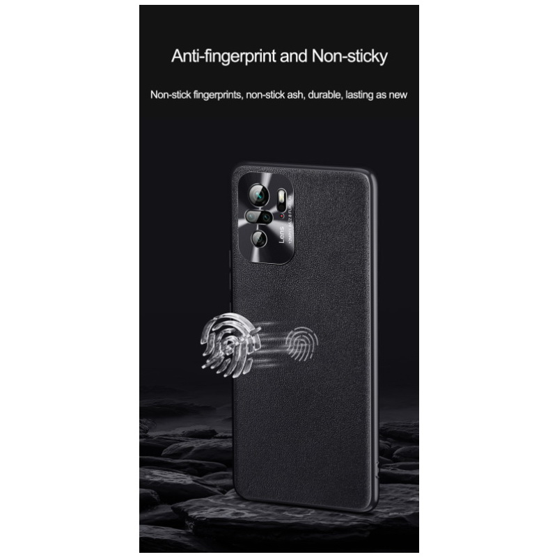 เคส Redmi Note 10 Pro #เคสแบบฝาหลัง TPU เคลือบหนัง PU มีกันเลนส์กล้อง Leather Cases Soft Matte Shockproof Protect Camera Back Cover