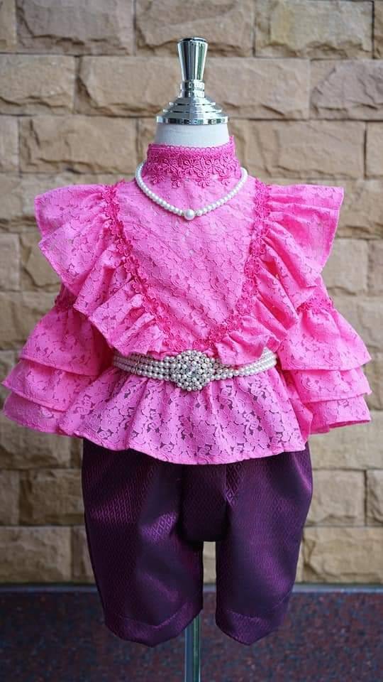 ชุดไทยเด็กรัชกาลที่ 5 ลูกไม้นิ่ม