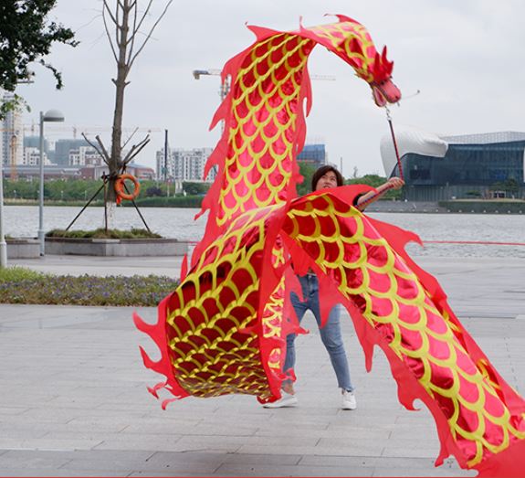 มังกรริบบิ้น ขนาดความยาวลำตัว 8 เมตร ริบบิ้นมังกร เต้นมังกรริบบิ้น