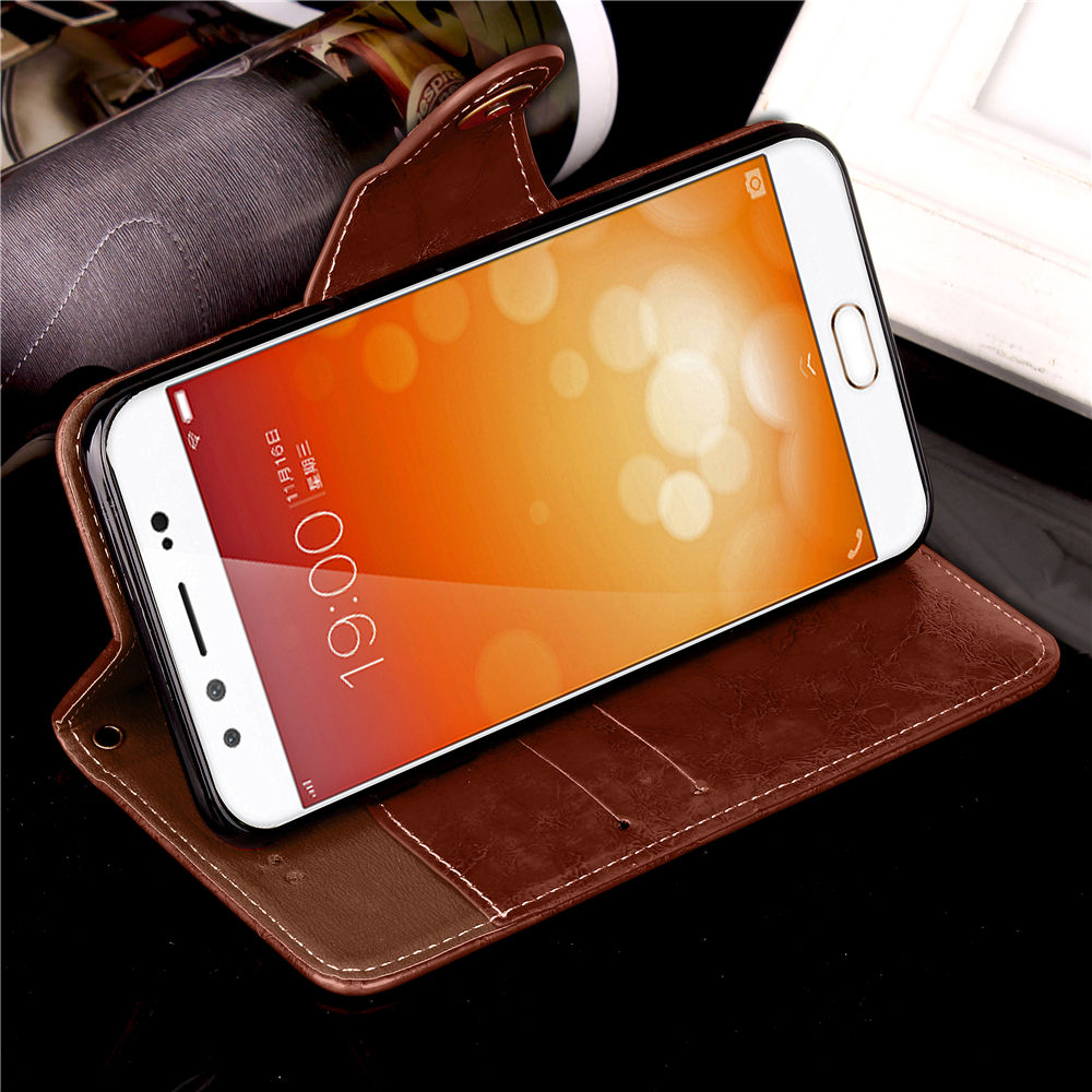 เคส Vivo X9 Plus #เคสฝาพับสไตล์กระเป๋าสตางค์ Business Style Vintage Leather Wallet