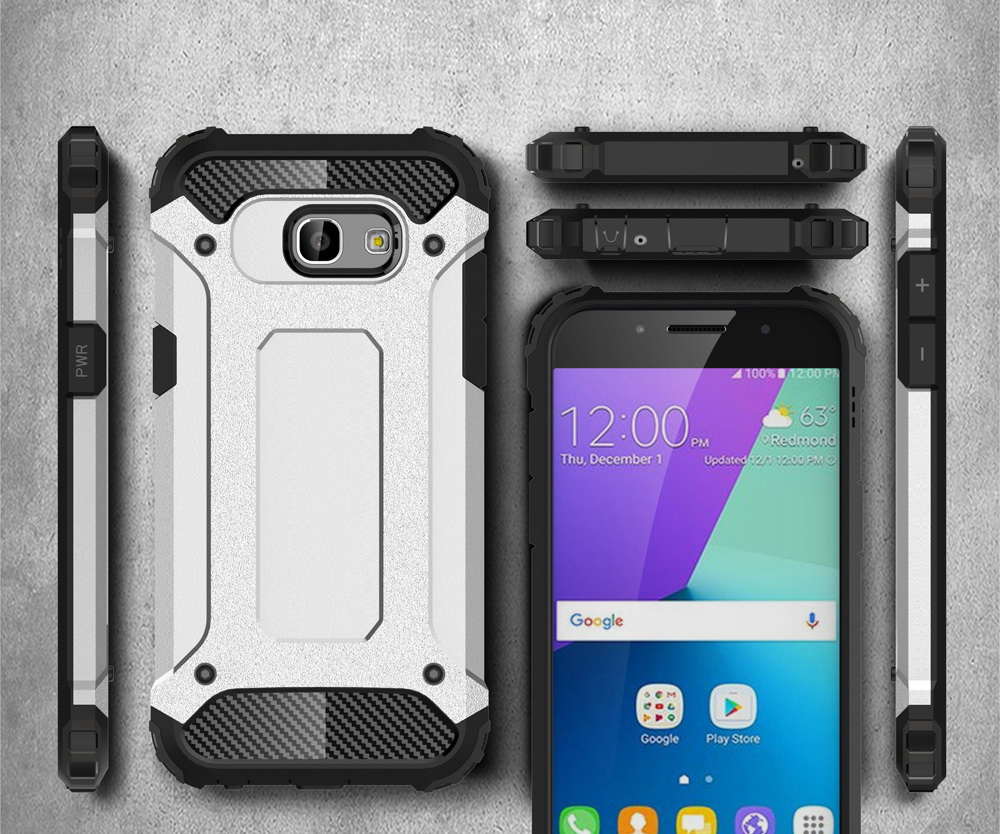 Case Samsung Galaxy A5 2017 #เคสฝาหลังไฮบริดกันกระแทก Armor Guard PC + TPU # สีน้ำเงิน #พร้อมส่ง