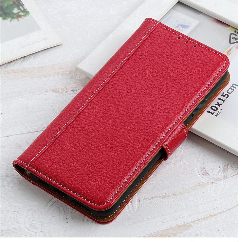 Case OPPO Reno 5 / Reno 5 5G#เคสฝาพับหนังแยกผิวลิ้นจี่ แถบปิดแม่เหล็ก