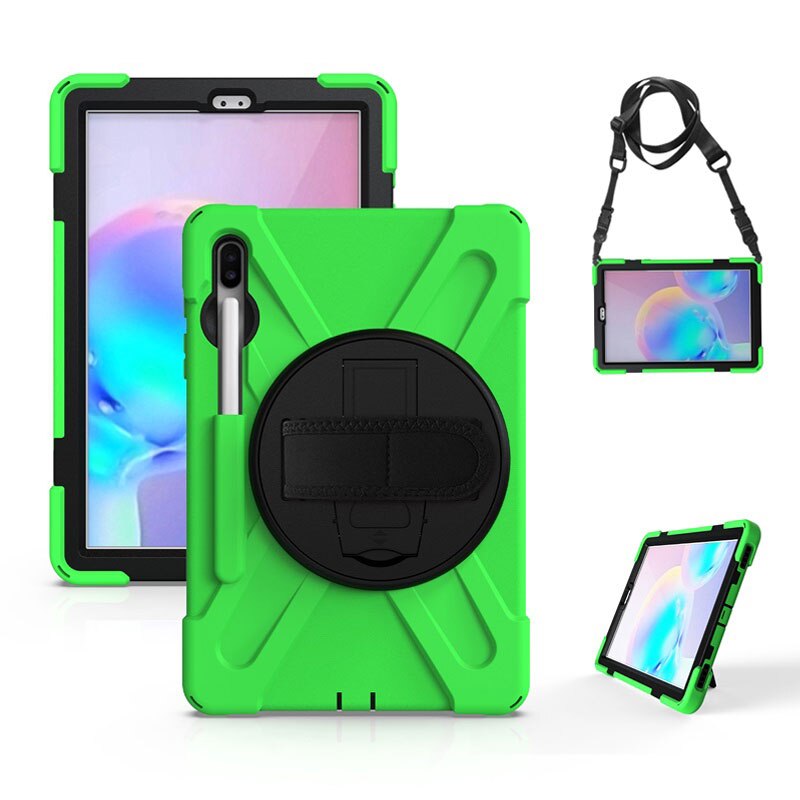 เคส Samsung Galaxy Tab S7 11นิ้ว T870 T875 #เคสฝาหลังกันกระแทก X-Shape 360 Degree Rotary Kickstand PC + Silicone มีสายคล้องมือ มีสายสะพายคล้องไหล่
