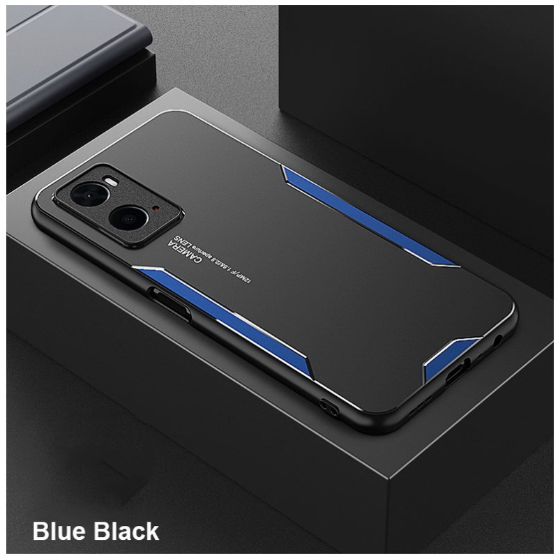 Case OPPO A76 #เคสฝาหลังไฮบริด Metal +TPU Shockproof metal back plate Phone Back Cover
