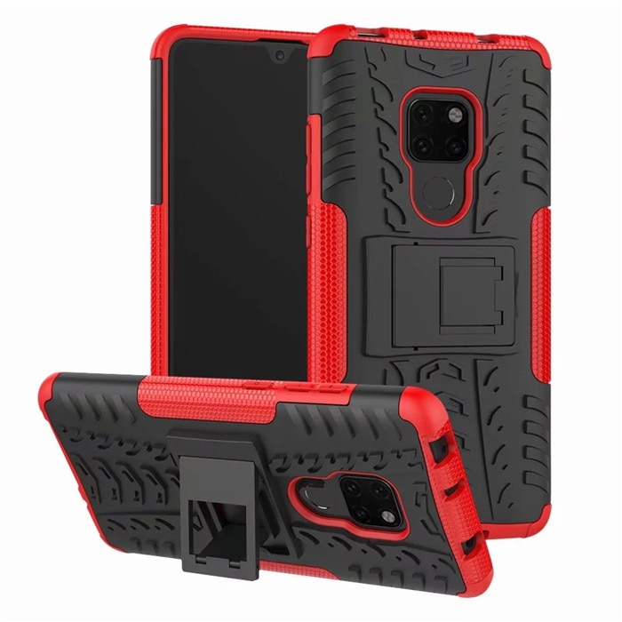 Case Huawei Mate 20 #เคสฝาหลังกันลื่น Cool Tyre Pattern Kickstand (PC + TPU)