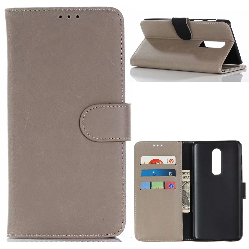 Case OnePlus 6 #เคสฝาพับหนัง PU แบบกระเป๋าสตางค์สไตล์ย้อนยุค