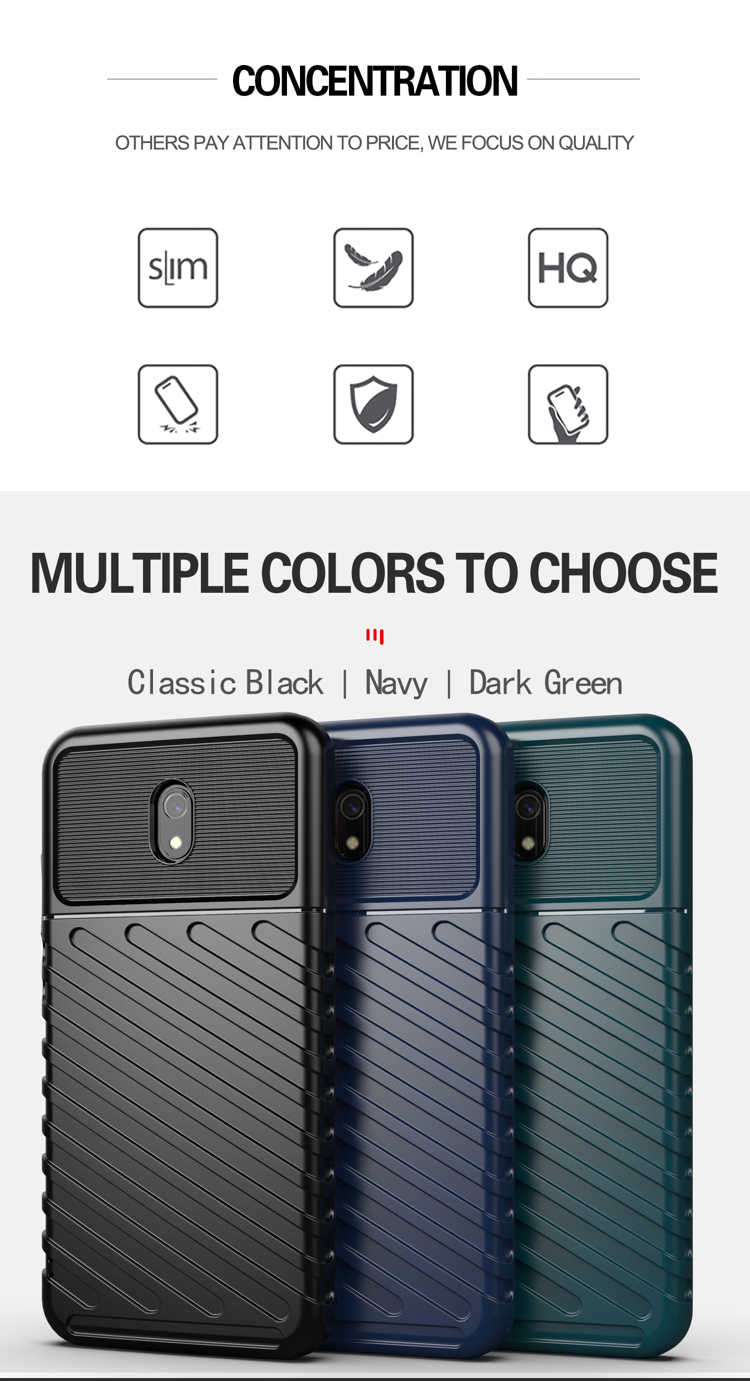 Case Xiaomi Redmi 8A #เคสฝาหลัง TPU อ่อน Thunder Series Twill Texture Soft TPU