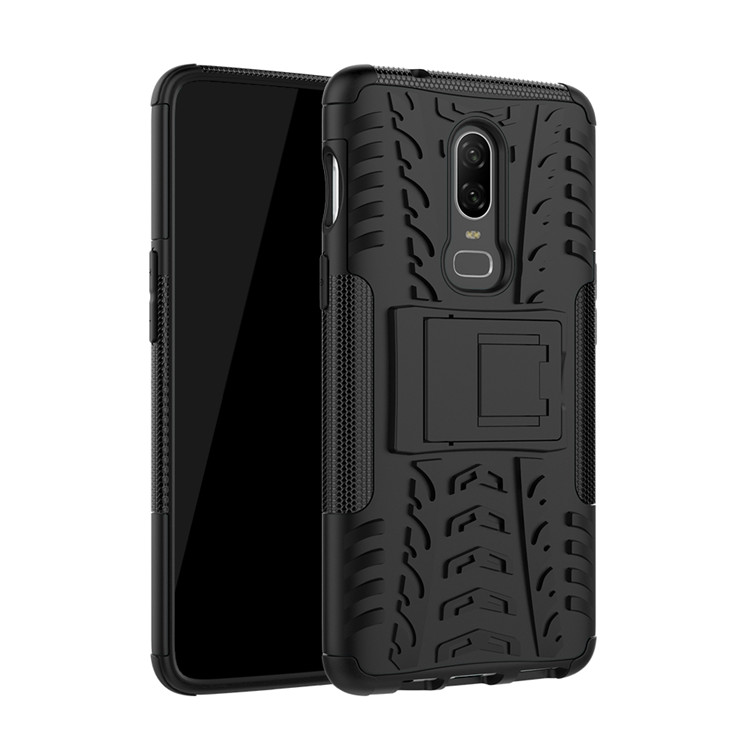 เคส OnePlus 6 #เคสฝาหลังพลาสติกแข็งรูปแบบยางรถยนต์ Hybrid PC+TPU สีสันสวยงามทันสมัย