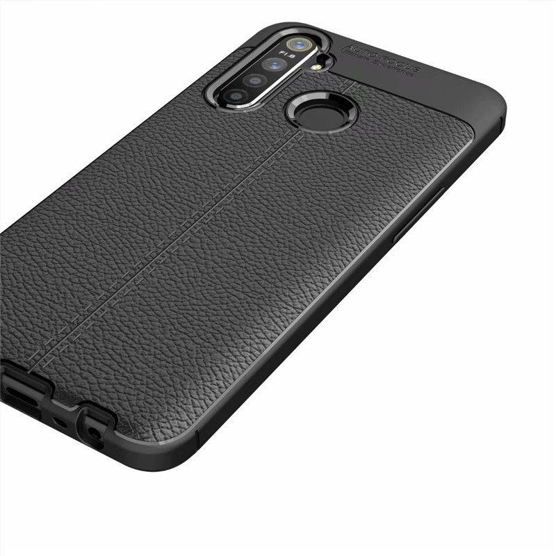 เคส Realme 5 Pro #เคสฝาหลัง TPU ผิวลิ้นจี่ช่วยป้องกันลายนิ้วมือและกันลื่นได้ดี