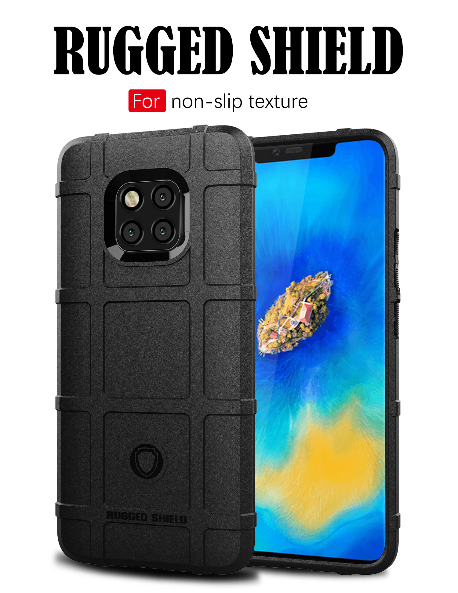 เคส Huawei Mate 20 Pro #เคสฝาหลัง Rugged Shield Series Soft Silicone Shock Absorption Matte กันกระแทก