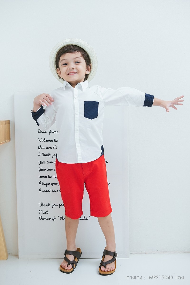 กางเกงเด็ก สีแดง