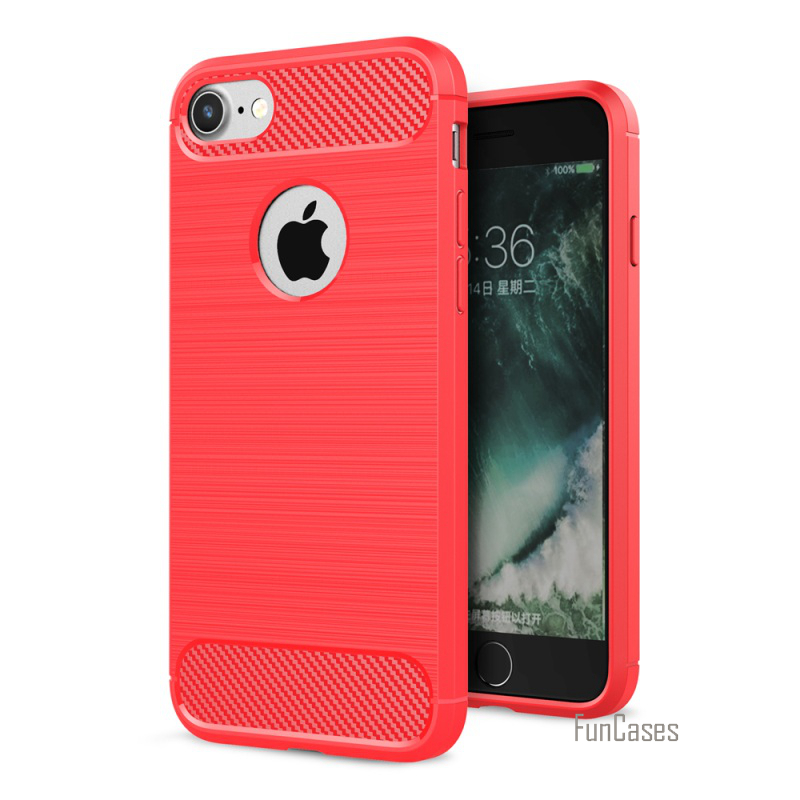 เคส iphone 7 เคสฝาหลังกันกระแทกผิวขัดโลหะตกแต่งด้วยไฟเบอร์คาร์บอน สวยงามทันสมัย