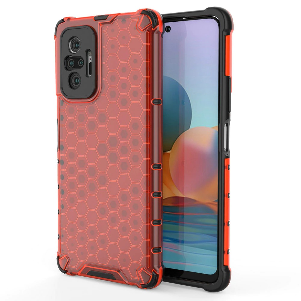 เคส Redmi Note 10 pro #เคสฝาหลังกันกระแทก Honeycomb Shock Absorber TPU + PC + Silicone Hybrid