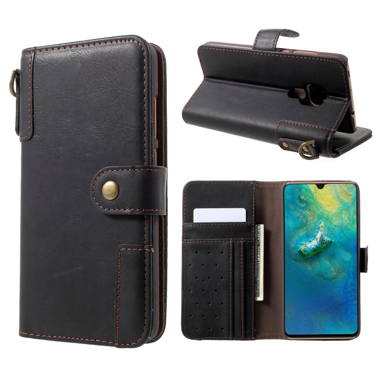 Case Huawei Mate 20 #เคสฝาพับแบบกระเป๋าสตางค์ Cowhide Leather Stand Wallet Stan