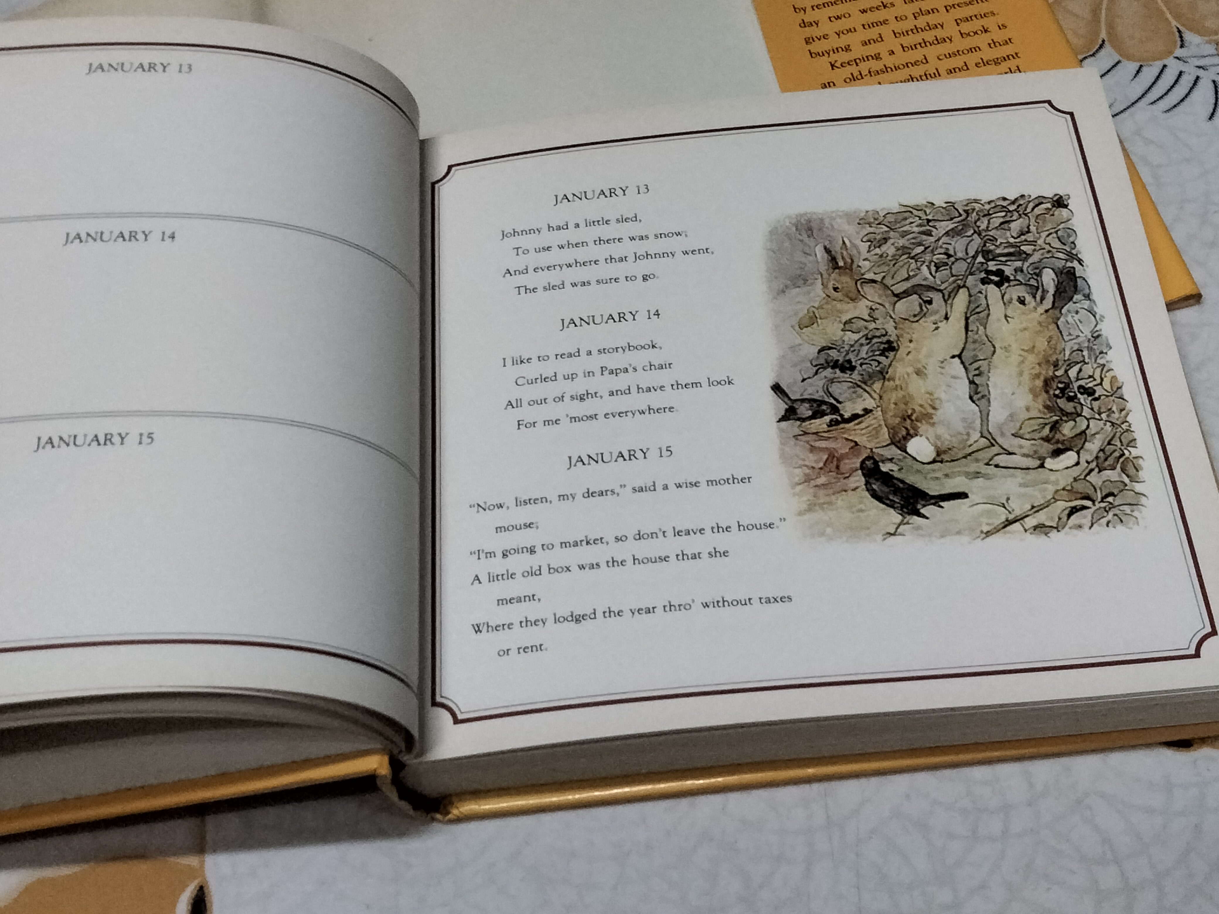 PETER RABBIT BIRTHDAY BOOK ILLUSTRATIONS BY BEATRIX POTTER