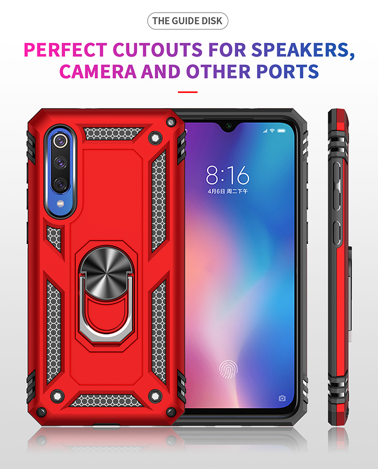 เคส Xiaomi Mi 9 SE #เคสฝาหลัง Hybrid TPU+PC มีแหวนสวมนิ้ว