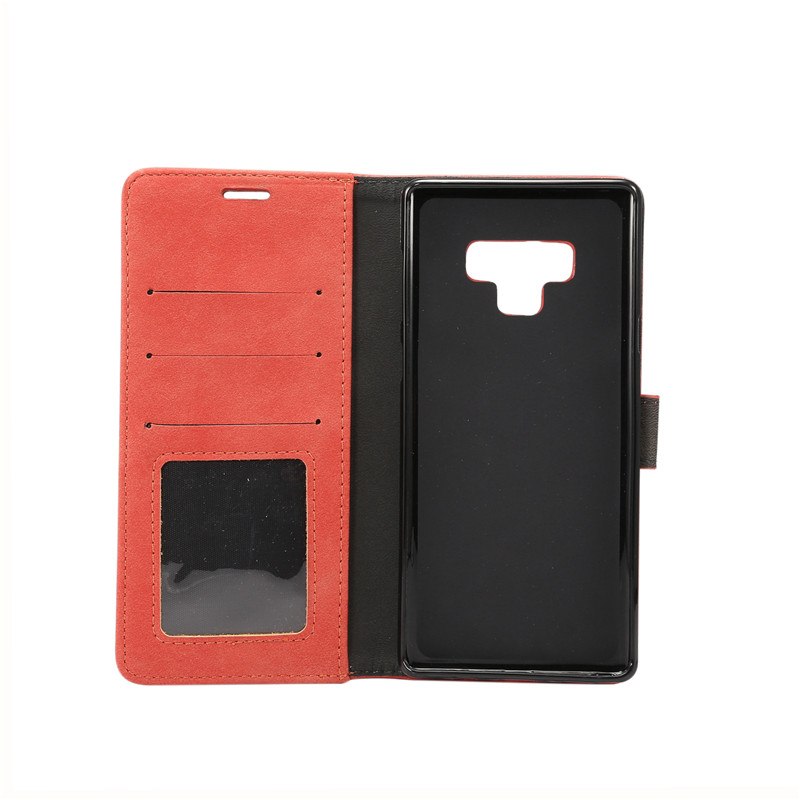 เคส Samsung Galaxy Note 9 #เคสฝาพับแบบกระเป๋าสตางค์หนัง PU สไตล์ Retro