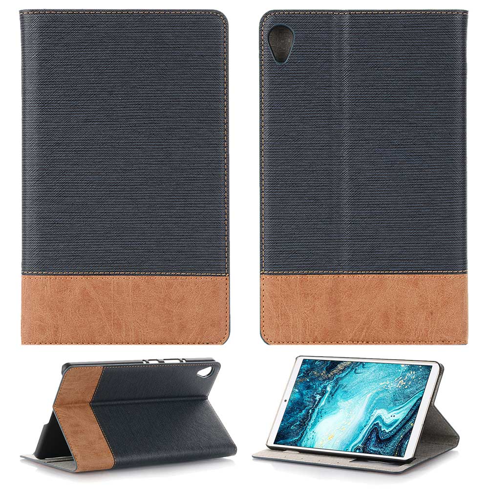 เคส Huawei MediaPad M6 8.4 #เคสฝาพับกระเป๋าสตางค์หนัง PU สมาร์ท 2 สี Bi-color Smart Stripe Leather Wallet