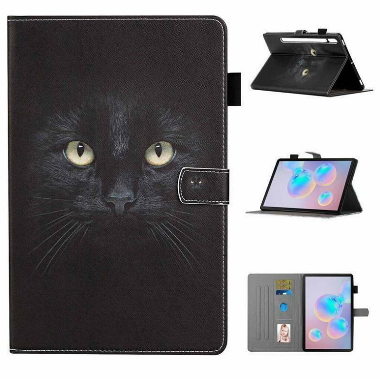 Case Samsung Galaxy Tab S7 SM-T870 SM-T875 #เคสฝาพับมีช่องเก็บบัตรพิมพ์ลายสวยๆ Pattern Printing Magnetic Leather